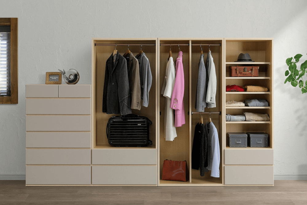 カヌレ　サンウッディ　チェスト　タンス　ワードローブ