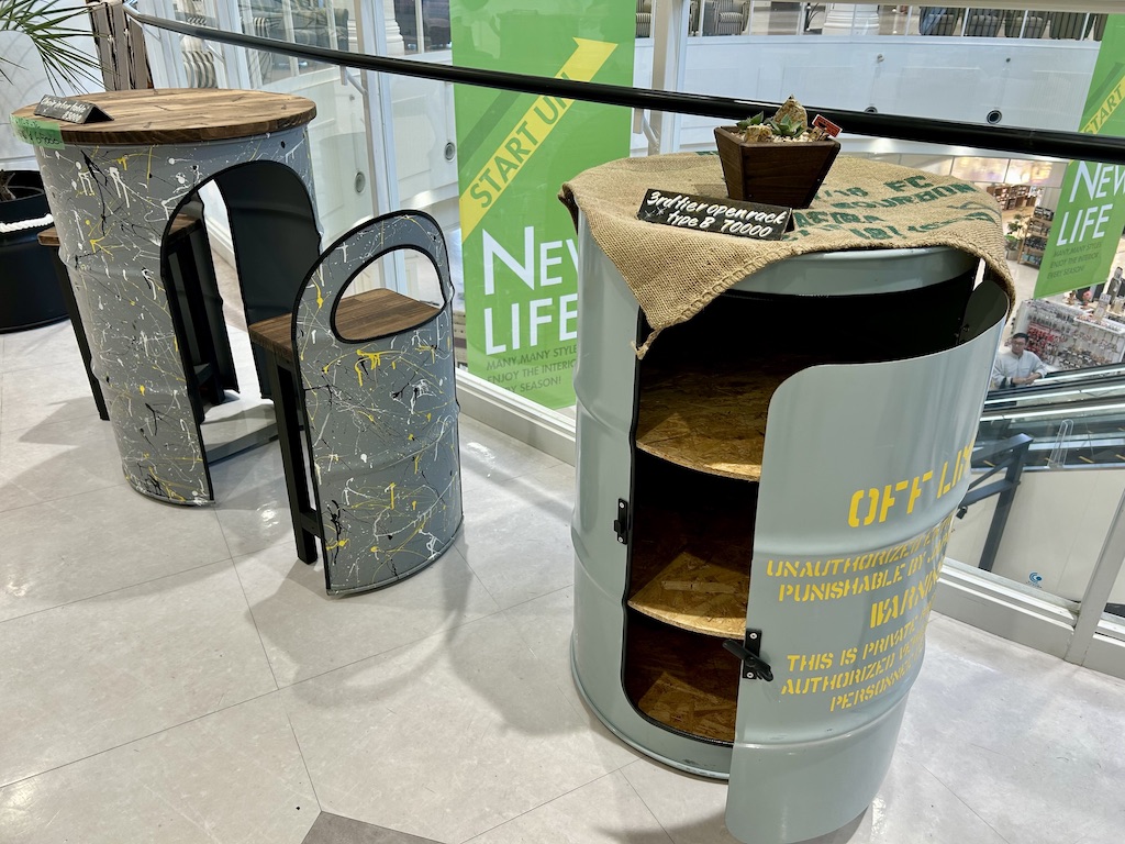 ファニチャードーム H&M FACTRY ドラム缶ファニチャー ウッドプランター